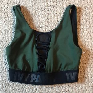 IVY PARK Green and Black Sports Bra